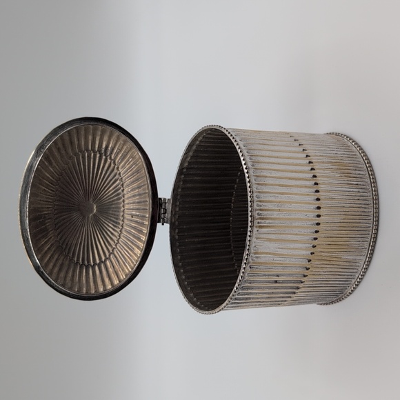 Silver and Gold Toned Decorative Trinket Jewelry Box - Picture 6 of 11